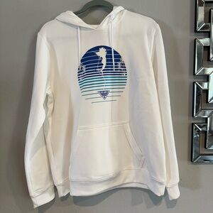 White Hoodie with Blue Graphic